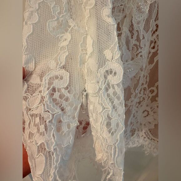 NWOT BRONX AND BANCO Colette White Lace Long Sleeve Mini Wedding Bridal Dress - Picture 11 of 16